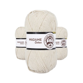 3 Adet Madame Cotton El Örgü İpi Yünü 100 gr 005 Bej