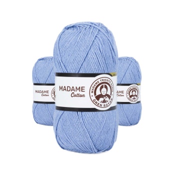 3 Adet Madame Cotton El Örgü İpi Yünü 100 gr 013 Koyu Mavi