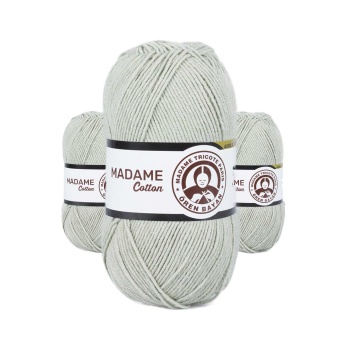 3 Adet Madame Cotton El Örgü İpi Yünü 100 gr 020 Açık Yeşil
