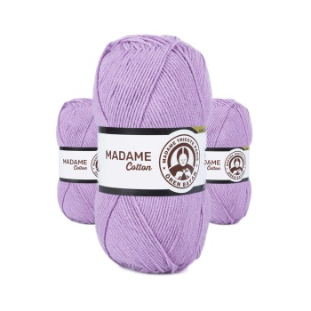 3 Adet Madame Cotton El Örgü İpi Yünü 100 gr 023 Lila