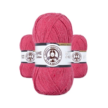 3 Adet Madame Cotton El Örgü İpi Yünü 100 gr 048 Açık Kırmızı