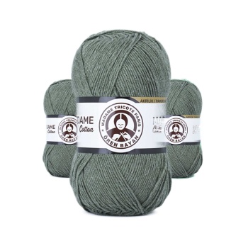 3 Adet Madame Cotton El Örgü İpi Yünü 100 gr 054 Çağla Yeşili