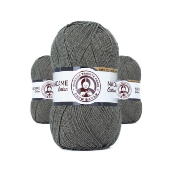 3 Adet Madame Cotton El Örgü İpi Yünü 100 gr 055 Yeşil