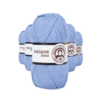 5 Adet Madame Cotton El Örgü İpi Yünü 100 gr 013 Koyu Mavi