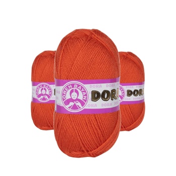 3 Adet Dora El Örgü İpi Yünü 100 gr 031 Turuncu
