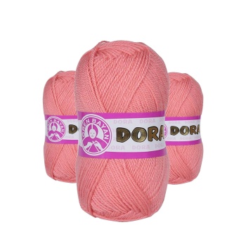 3 Adet Dora El Örgü İpi Yünü 100 gr 036 Pembe