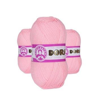 3 Adet Dora El Örgü İpi Yünü 100 gr 039 Bebe Pembe