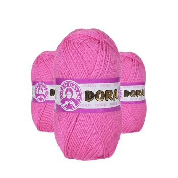 3 Adet Dora El Örgü İpi Yünü 100 gr 042 Pembe