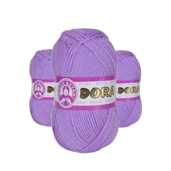 3 Adet Dora El Örgü İpi Yünü 100 gr 056 Lila