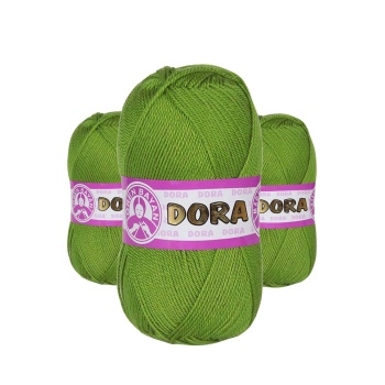 3 Adet Dora El Örgü İpi Yünü 100 gr 066 Çimen Yeşili