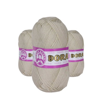 3 Adet Dora El Örgü İpi Yünü 100 gr 078 Bej