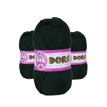 3 Adet Dora El Örgü İpi Yünü 100 gr 088 Koyu Yeşil