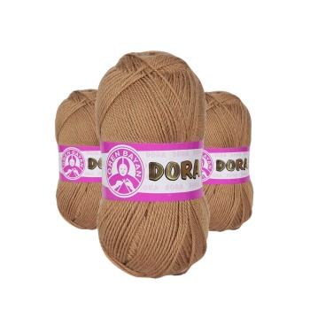 3 Adet Dora El Örgü İpi Yünü 100 gr 099 Açık Kahve
