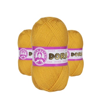 3 Adet Dora El Örgü İpi Yünü 100 gr 102 Sarı