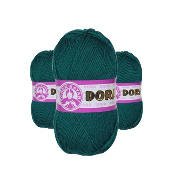3 Adet Dora El Örgü İpi Yünü 100 gr 105 Petrol Yeşili