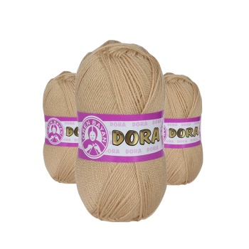 3 Adet Dora El Örgü İpi Yünü 100 gr 114 Bej