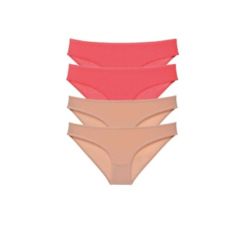 4 adet Süper Eko Set Likralı Kadın Slip Külot Fuşya Ten