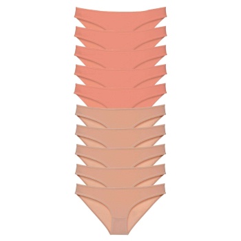 10 adet Süper Eko Set Likralı Kadın Slip Külot Pudra Ten