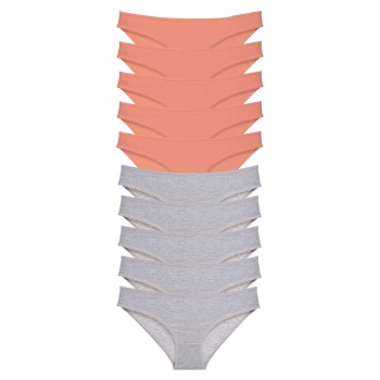 10 adet Süper Eko Set Likralı Kadın Slip Külot Pudra Gri