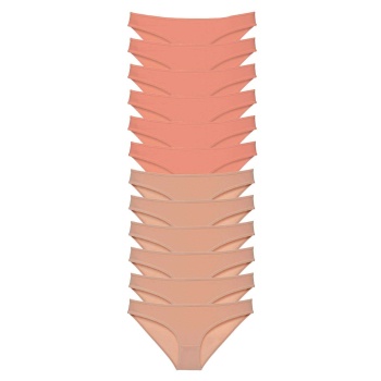 12 adet Süper Eko Set Likralı Kadın Slip Külot Pudra Ten