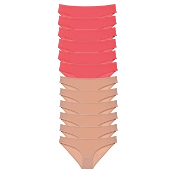 12 adet Süper Eko Set Likralı Kadın Slip Külot Fuşya Ten