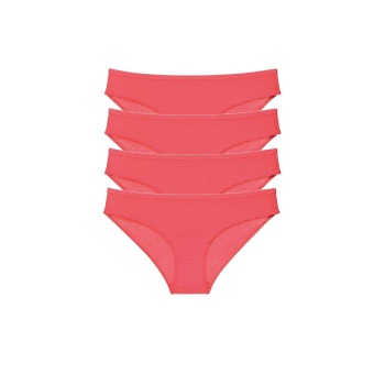 4 adet Süper Eko Set Likralı Kadın Slip Külot Kırmızı