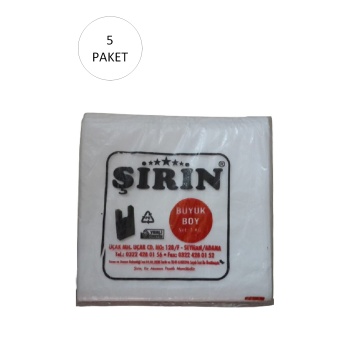 Beyaz Kalın Atlet Poşet Büyük Boy 30x57 Cm 1 Kg 5 Paket (Takriben 225 Adet)
