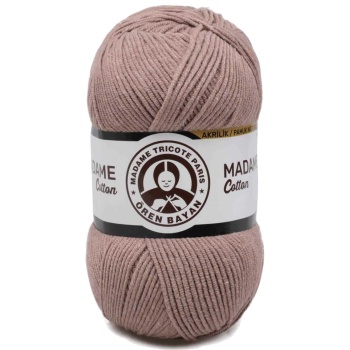 1 Adet Madame Cotton El Örgü İpi Yünü 100 gr 057 Açık Kahve