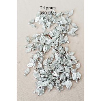 Oya Abiye Bileklik Kolye Pleksi Metalik Plastik Pul Gümüş Renk 24 gram 390 adet - BNC574