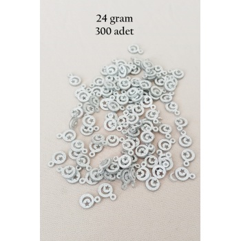 Oya Abiye Bileklik Kolye Pleksi Metalik Plastik Pul Gümüş Renk 24 gram 300 adet - BNC576