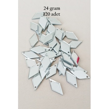 Oya Abiye Bileklik Kolye Pleksi Metalik Plastik Pul Gümüş Renk 24 gram 120 adet - BNC577