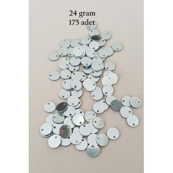 Oya Abiye Bileklik Kolye Pleksi Metalik Plastik Pul Gümüş Renk 24 gram 255 adet - BNC583