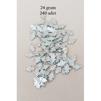 Oya Abiye Bileklik Kolye Pleksi Metalik Plastik Pul Gümüş Renk 24 gram 240 adet - BNC586