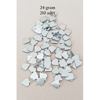 Oya Abiye Bileklik Kolye Pleksi Metalik Plastik Pul Gümüş Renk 24 gram 210 adet - BNC590