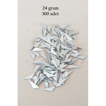 Oya Abiye Bileklik Kolye Pleksi Metalik Plastik Pul Gümüş Renk 24 gram 300 adet - BNC593