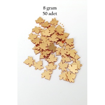 Oya Abiye Bileklik Kolye Pleksi Metalik Plastik Pul Altın Renk 8 gram 50 adet - BNC491
