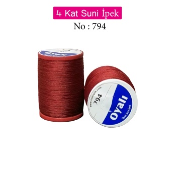 Oyalı 4 Kat Suni İpek İplik İğne Oyası Boncuk İpi Tığ Oyası No:794