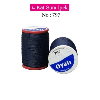 Oyalı 4 Kat Suni İpek İplik İğne Oyası Boncuk İpi Tığ Oyası No:797