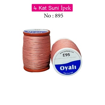 Oyalı 4 Kat Suni İpek İplik İğne Oyası Boncuk İpi Tığ Oyası No:895