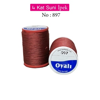 Oyalı 4 Kat Suni İpek İplik İğne Oyası Boncuk İpi Tığ Oyası No:897