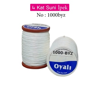 Oyalı 4 Kat Suni İpek İplik İğne Oyası Boncuk İpi Tığ Oyası No:1000-BYZ