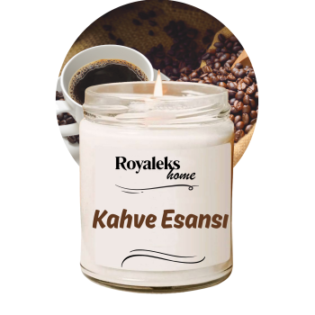 Doğal Özel Seri Kokulu Dekoratif Kavanoz Mum 210 cc - Kahve Kokusu Esansı - RYL