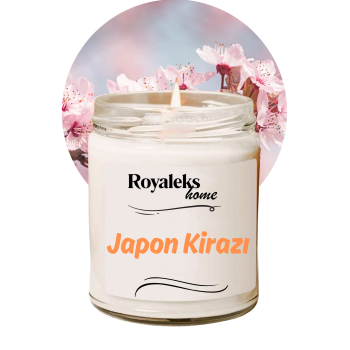 Doğal Özel Seri Kokulu Dekoratif Kavanoz Mum 210 cc - Japon Kirazı Esansı - RYL