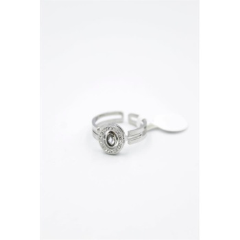 6lı Yuvarlak Taşlı Yüzük - Gümüş