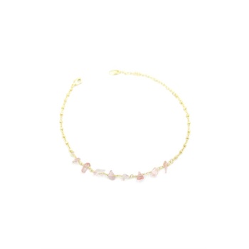 Doğal Taşlı Halhal - Altın