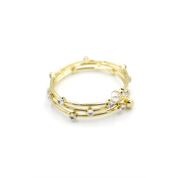 Taşlı Sarmal Bilezik - Altın