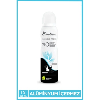 Emotion Invisible Fresh Black & White Kadın Deodorant 150ml Vegan, Leke Bırakmaz