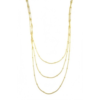 Top Boncuk Zincir Kolye - Altın