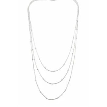 Top Boncuk Zincir Kolye - Gümüş