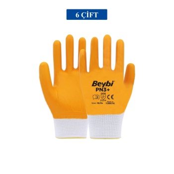Pn3+ Sarı Iş Eldiveni Polyester Örme Nitril Beybi No:10 Royaleks Group - 6 Çift
